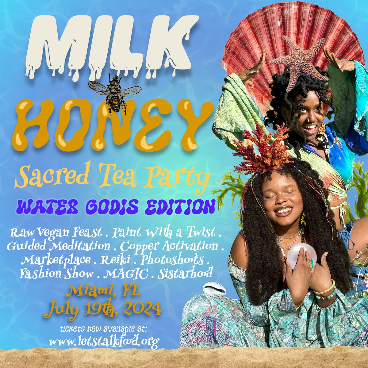 Milk & Honey MIAMI: A Sacred Wellness Day Retreat + Tea Party (Water Godis Edition 🌊)